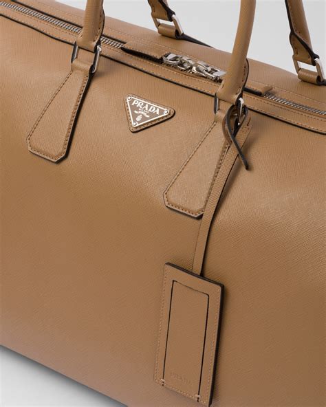 Caramel Saffiano Leather Travel Bag 